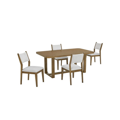 Darla 5Pc 72" Rectangular Walnut Oak Finish Sled Dining Set