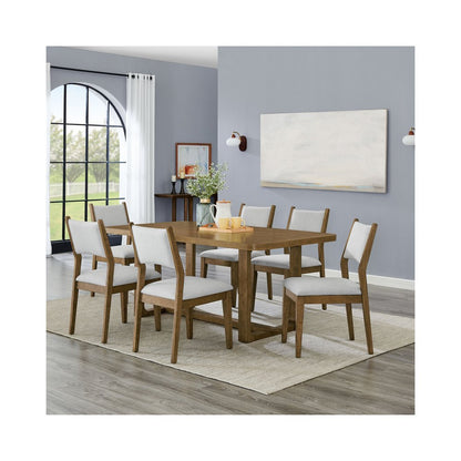 Darla 7Pc 72" Rectangular Walnut Oak Finish Sled Dining Set