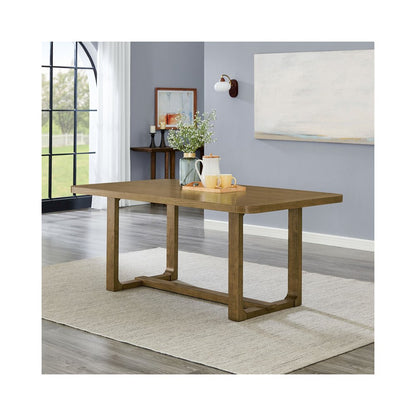 Darla 72" Rectangular Walnut Oak Sled Dining Table