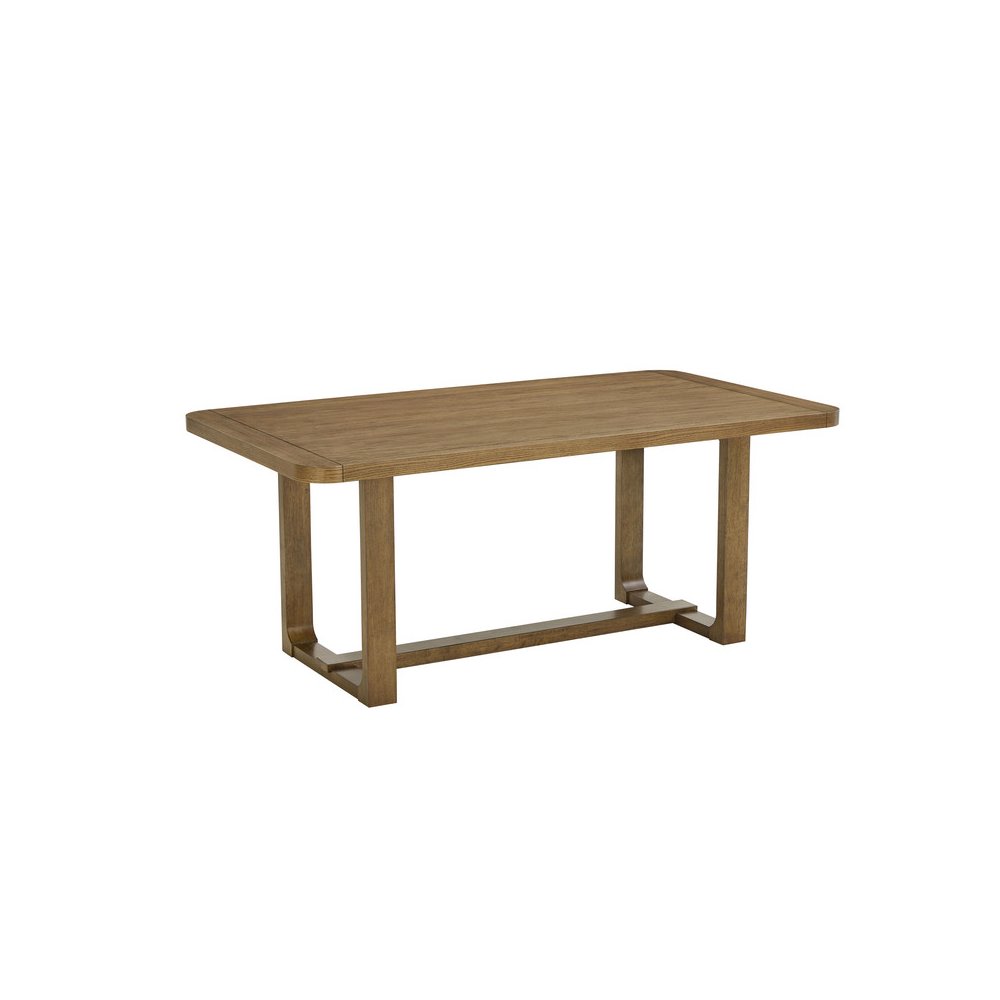 Darla 5Pc 72" Rectangular Walnut Oak Finish Sled Dining Set