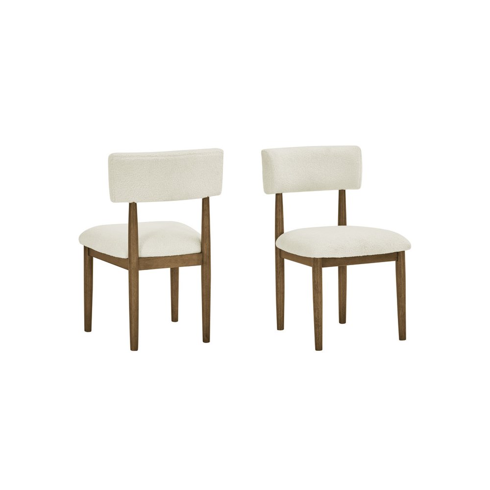 Darla 5Pc 70"W Rectangular Walnut Oak Geometric Cross Base Dining Set