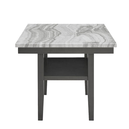 7-Piece Dining Set with 60" Rectangular Table,& 6 Gray Barrel Chairs