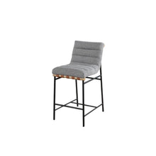 Counter Height Chair, Gray Boucle, Cognac PU