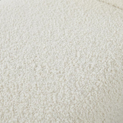 Boucle Upholstered Counter Stool with PU Leather Strap Detail