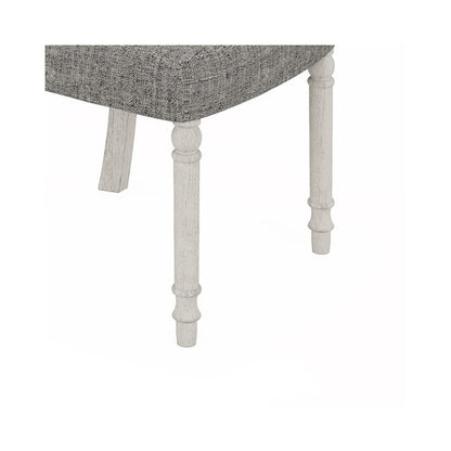Tannen 59"W Round White and Gray 5-Pc Dining Table Set