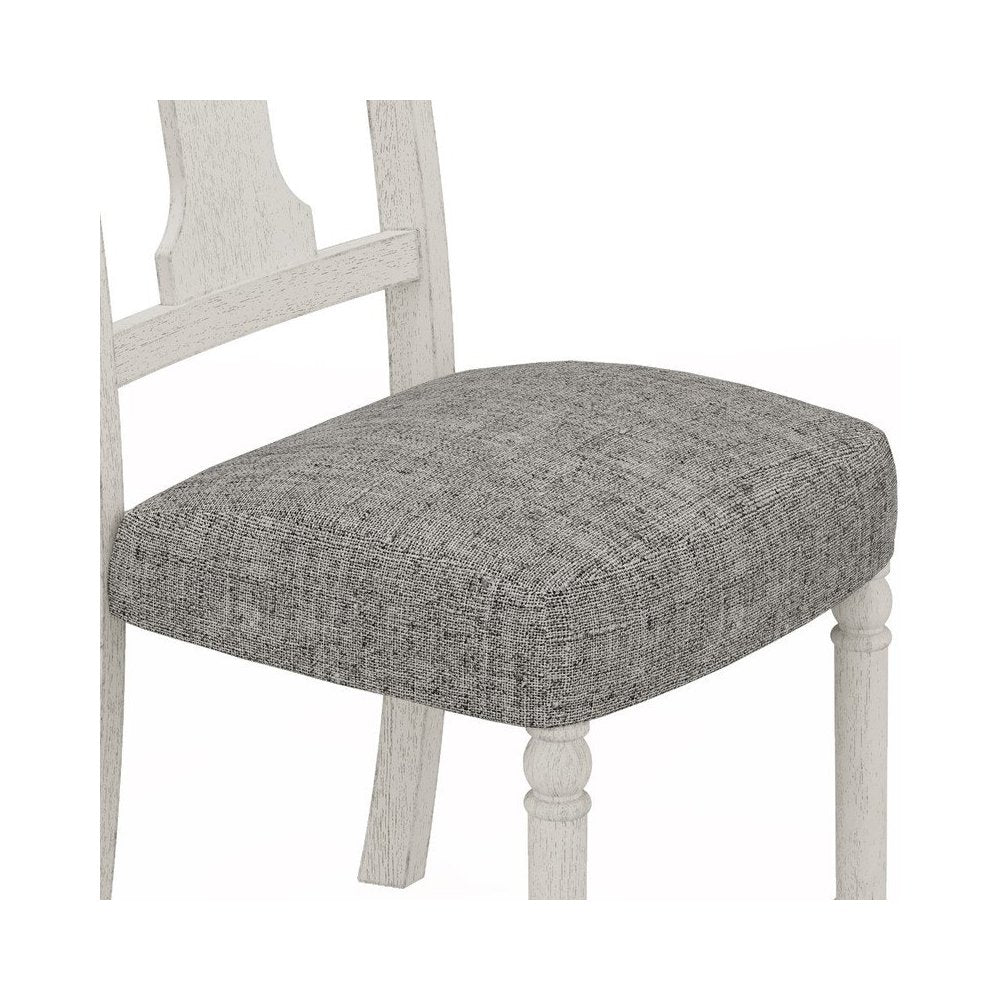 Tannen 59"W Round White and Gray 5-Pc Dining Table Set
