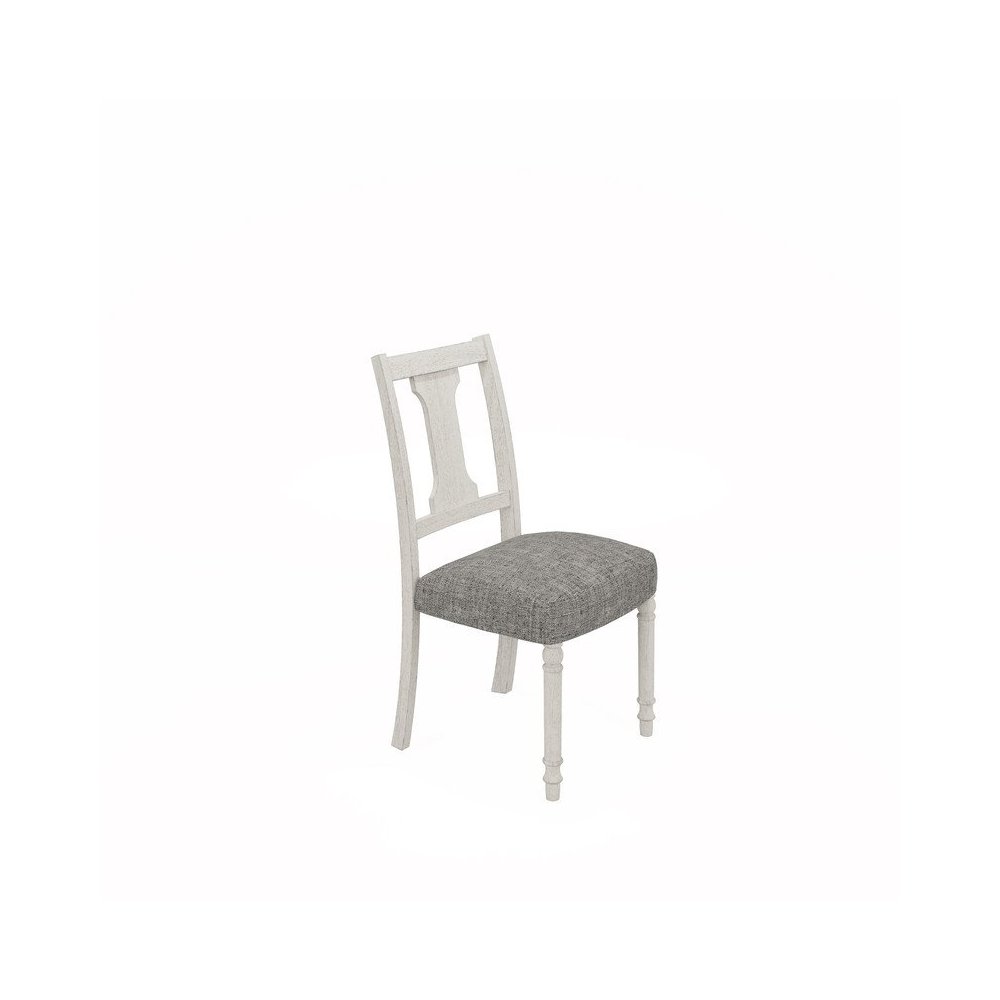 Tannen 59"W Round White and Gray 5-Pc Dining Table Set