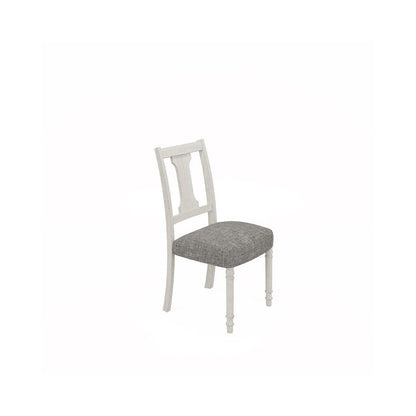 Tannen 59"W Round White and Gray 5-Pc Dining Table Set