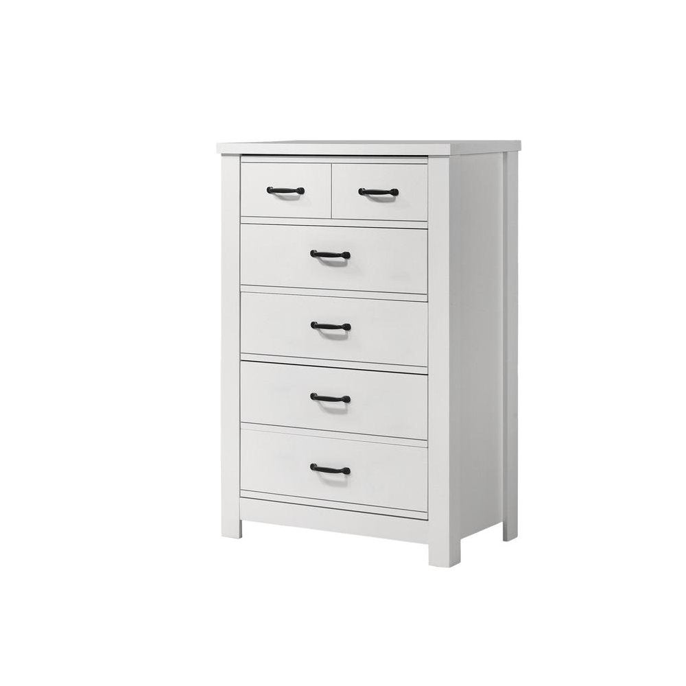 Cassini White 5-Drawer Chest