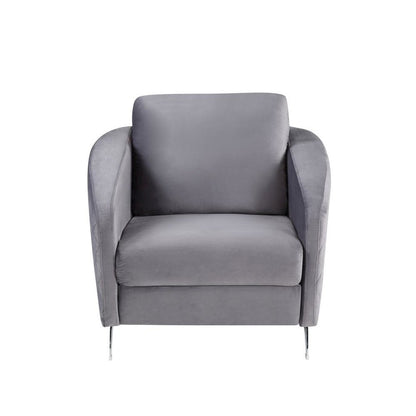 Sofia Gray Velvet Modern Chic Accent Armchair