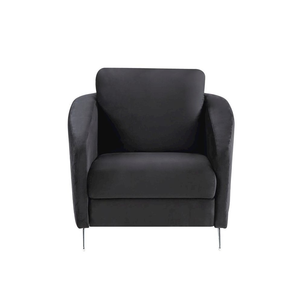 Sofia Black Velvet Modern Chic Accent Armchair