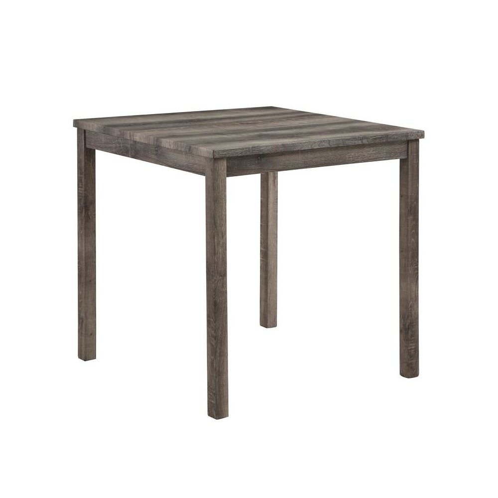 Lucian Brown 5 Piece Counter Height 36" Pub Table Set with Tufted Creamy White Linen Stools