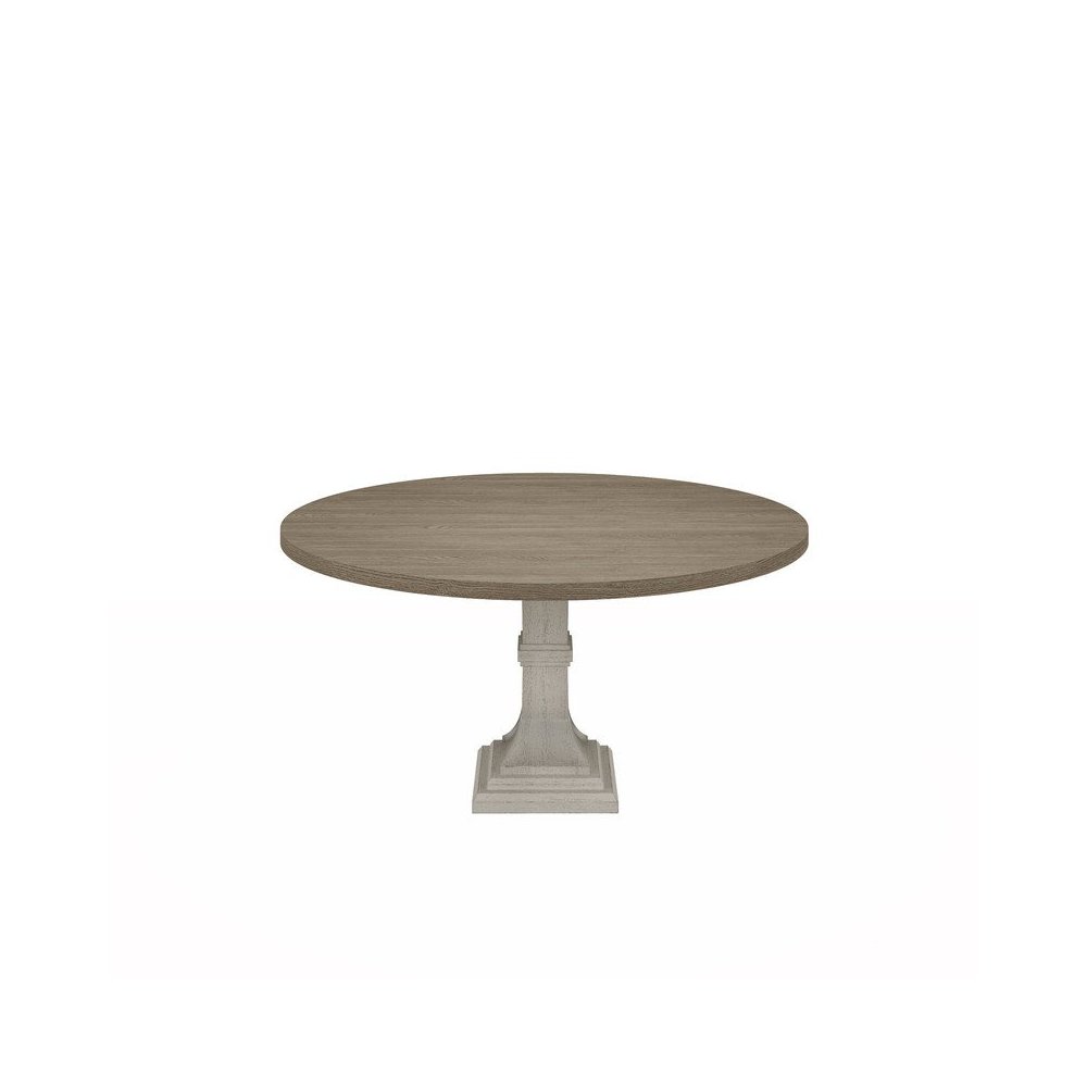 Tannen 59"W Round White and Gray Dining Table