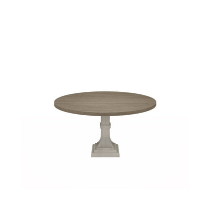 Tannen 59"W Round White and Gray Dining Table
