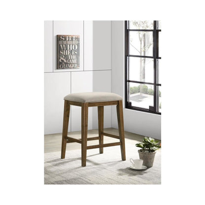 Sasha Walnut Counter Height Stool with Upholstered Seat