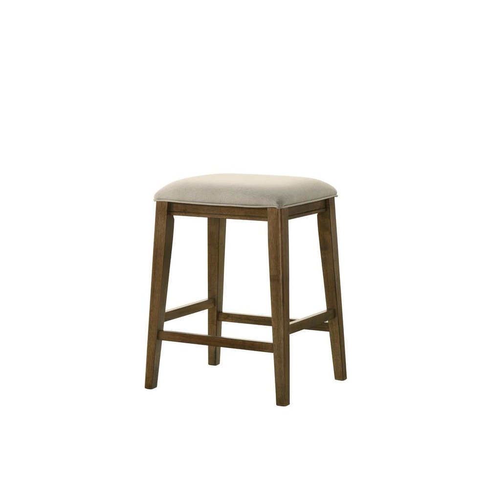 Sasha Walnut Counter Height Stool with Upholstered Seat