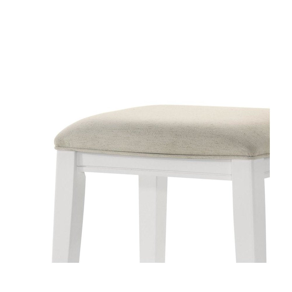 Sasha White Counter Height Stool with Upholstered Seat