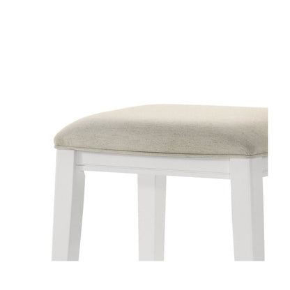 Sasha White Counter Height Stool with Upholstered Seat