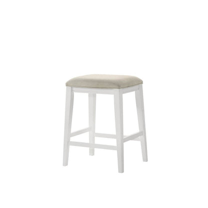 Sasha White Counter Height Stool with Upholstered Seat