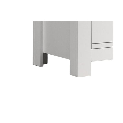 Cassini White 2-Drawer Nightstand Bedside Table