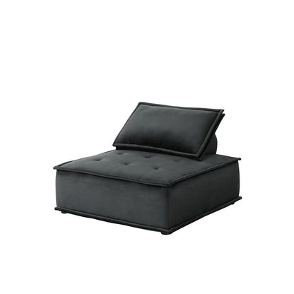 Anna Black Velvet Armless Lounge Chair