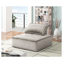 Anna Light Gray Velvet Armless Lounge Chair