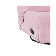 Georgena Pink Corduroy Swivel Glider Recliner