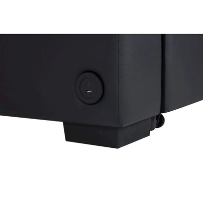 84.5"W Black PVC Fabric Sleeper Sectional