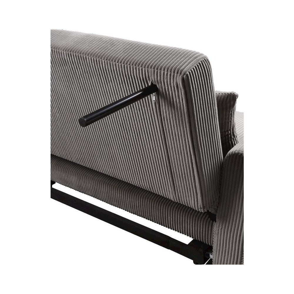 Justine 54"W Brown Corduroy Convertible Sleeper Loveseat