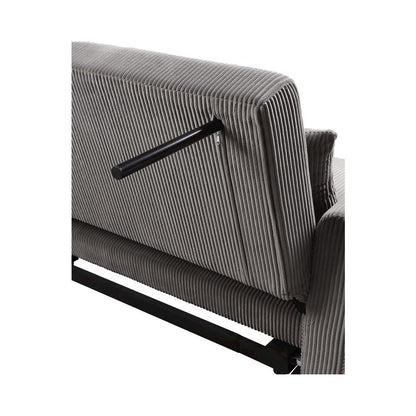 Justine 54"W Brown Corduroy Convertible Sleeper Loveseat