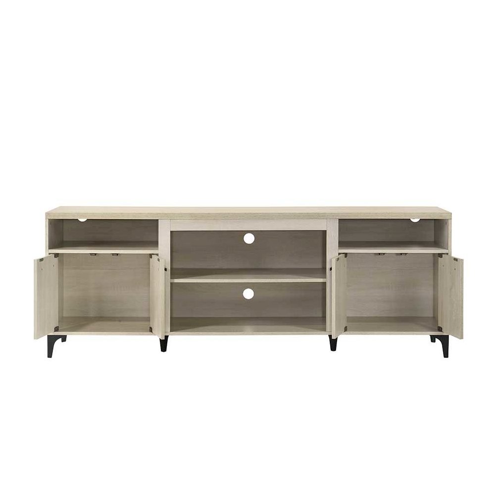 Evander 70"W Oak Finish 4-Door TV Stand