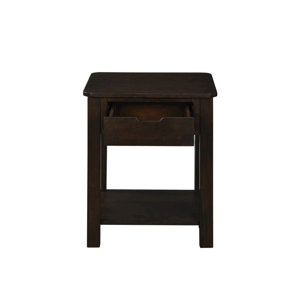 Flora Dark Brown MDF End Table with Drawer
