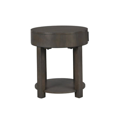 Jonah Light Brown MDF End Table with USB Ports