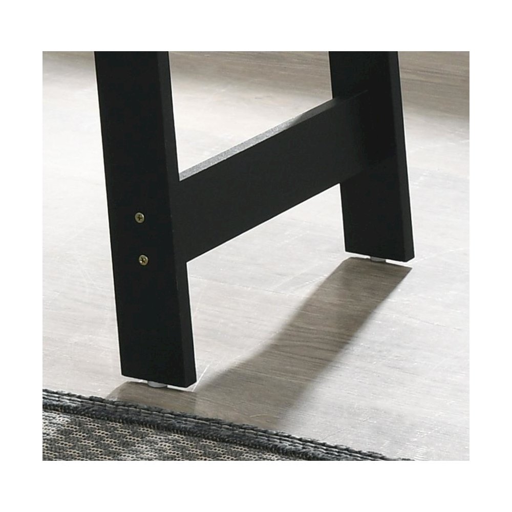 Kenzo Black End Table with Marble Top Finish
