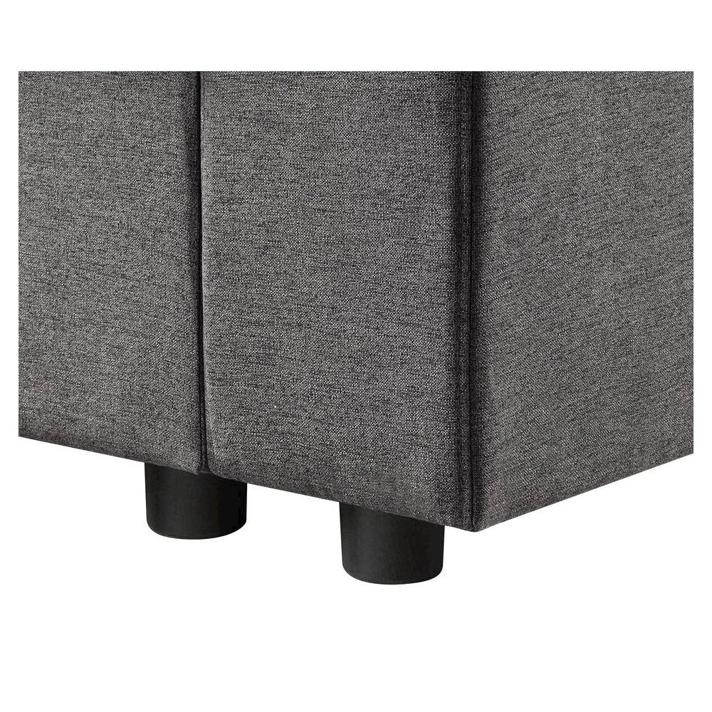 7-Seater U-Shape Sectional Sofa, Gray Linen, Modular, Pocket
