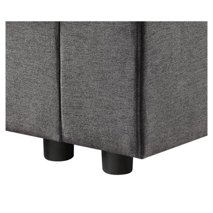 7-Seater U-Shape Sectional Sofa, Gray Linen, Modular, Pocket