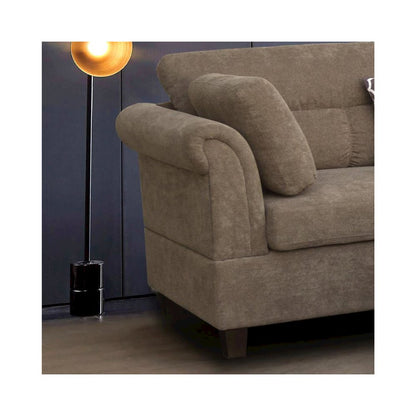 Fabric Sectional Sofa with Right Facing Chaise, Storage Ottoman