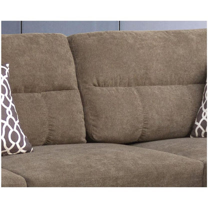 Fabric Sectional Sofa with Right Facing Chaise, Storage Ottoman