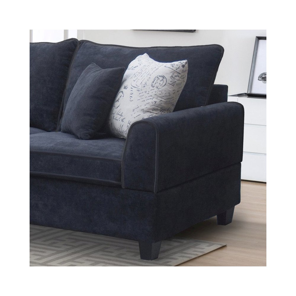 99.5"W Black Fabric Sectional Sofa with Left-Facing Chaise Storage Ottoman
