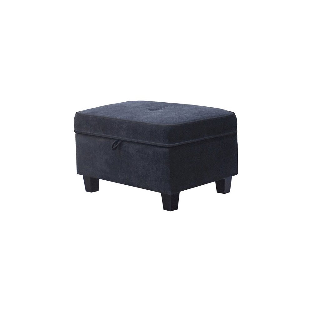 99.5"W Black Fabric Sectional Sofa with Left-Facing Chaise Storage Ottoman
