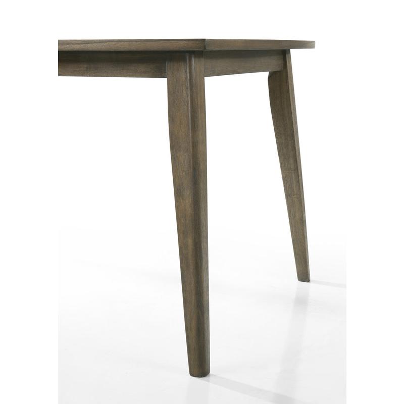 Bistro Vintage Walnut Dining Table with Extension Leaf and Off White Fabric Dining Chairs