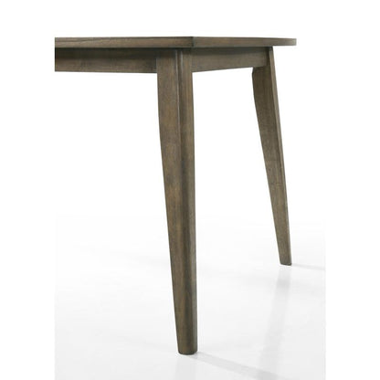 Bistro Vintage Walnut Dining Table with Extension Leaf and Off White Fabric Dining Chairs