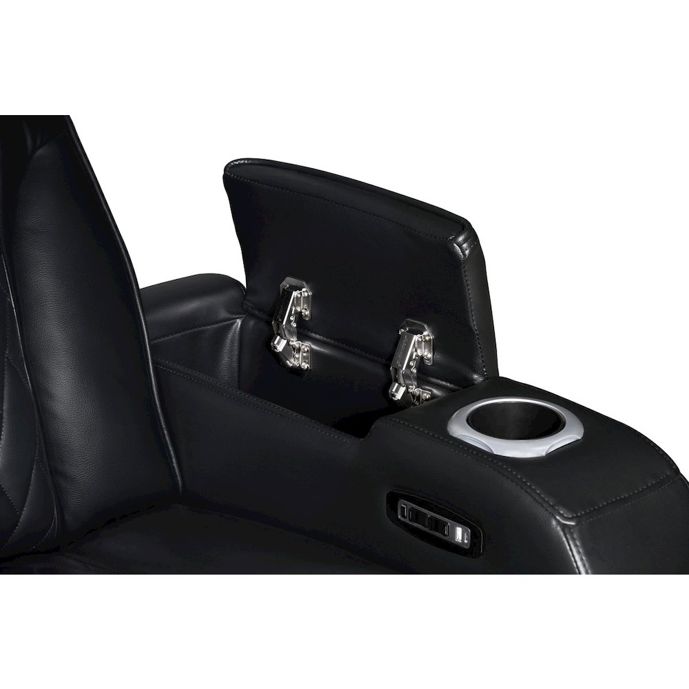 Black Leather Aire Transformer Power Reclining Sofa & Loveseat Living Room Set