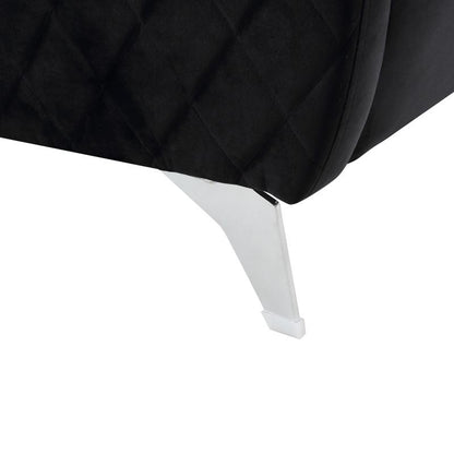 Sofia Black Velvet Modern Chic Loveseat Couch