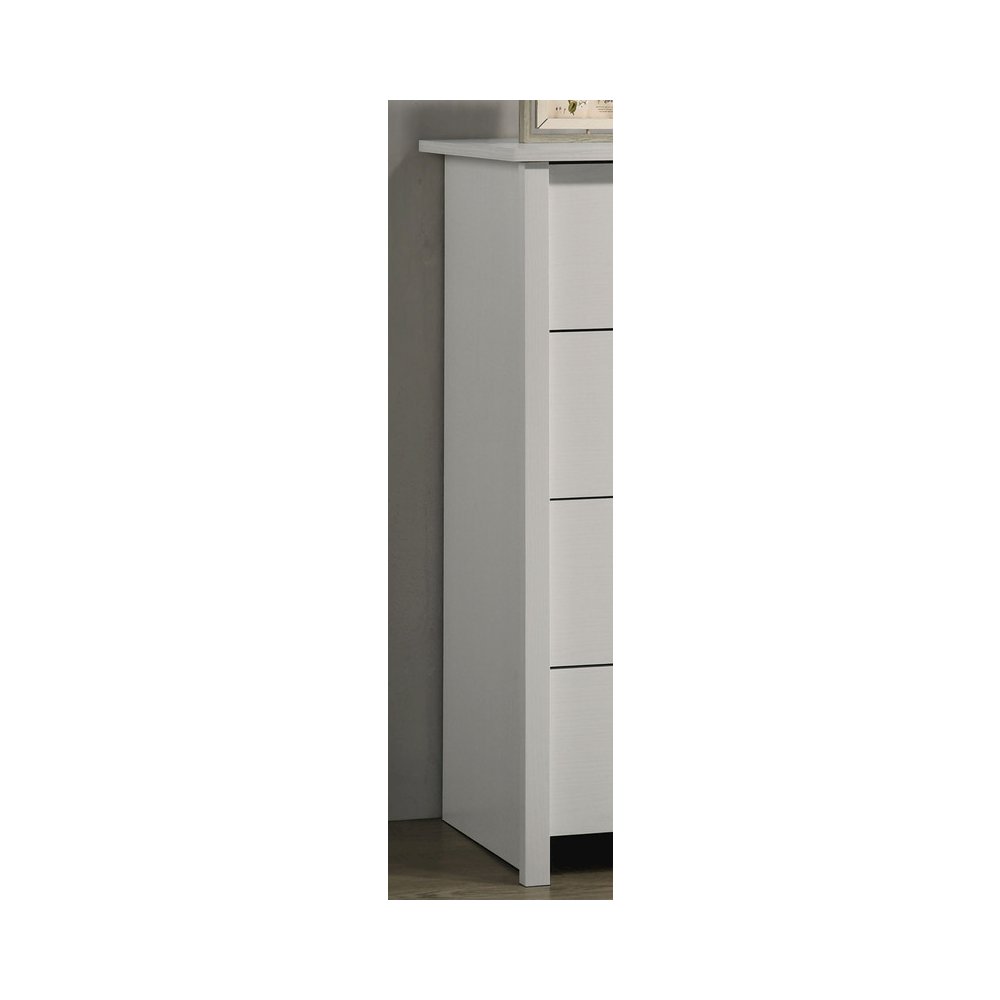 Celeste 32"W White 4-Drawer Chest with Silver Handles