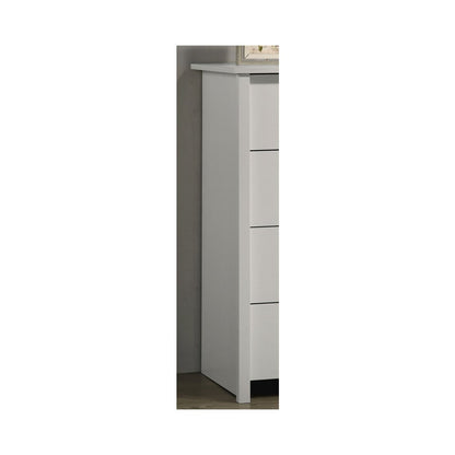 Celeste 32"W White 4-Drawer Chest with Silver Handles