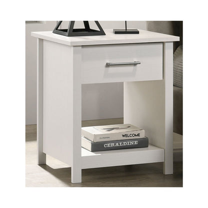 Celeste 20"W White 1-Drawer Nightstand Bedside Table