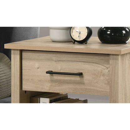 Celeste 20"W Light Oak Finish 1-Drawer Nightstand Bedside Table