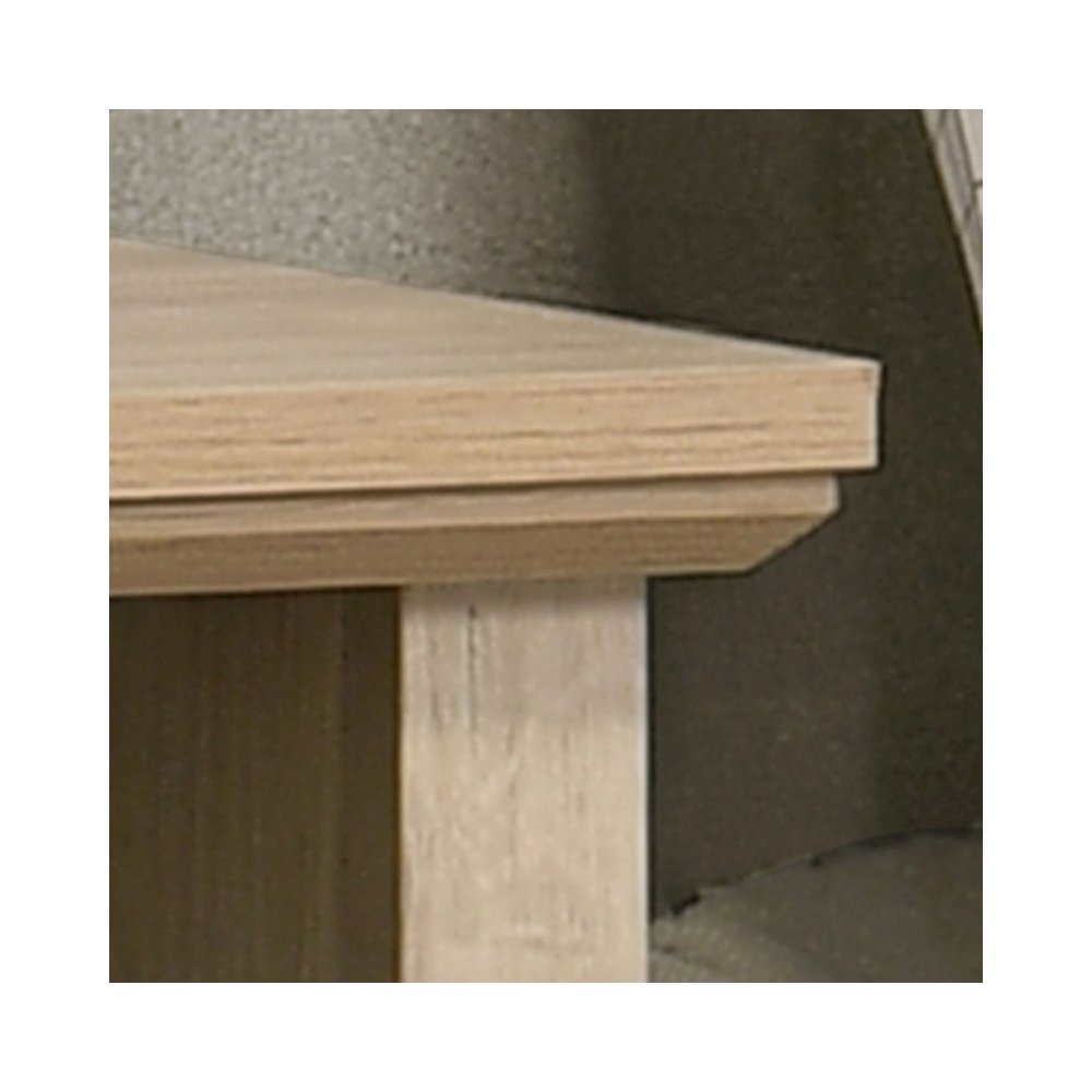 22"W Light Oak Finish 2-Drawer Nightstand Bedside Table with USB Charging  Ports
