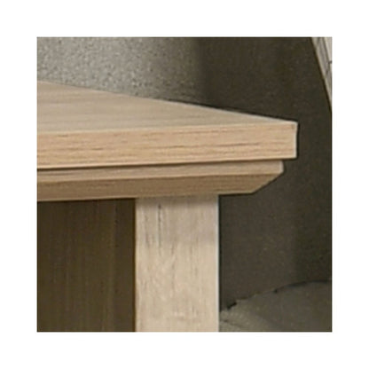 22"W Light Oak Finish 2-Drawer Nightstand Bedside Table with USB Charging  Ports
